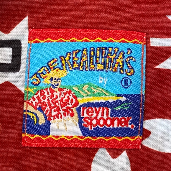 Reyn Spooner Joe Kealuha’s Red Blue Tropical Hawaiin Shirt Made In Hawaii size L - Picture 8 of 15